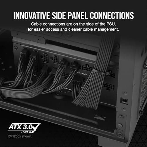 Corsair RM850x SHIFT Fuente de alimentación ATX totalmente modular - 80 PLUS Gold - ATX 3.1 - PCIe 5.1 - Cero RPM - Interfaz lateral modular - Negro - imagen 5