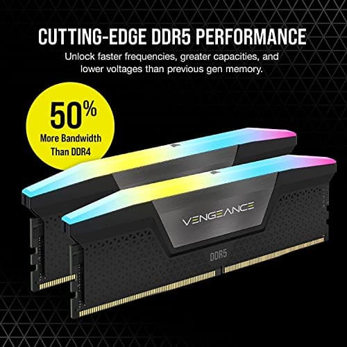 CORSAIR Vengence RGB DDR5 RAM 32GB (2x16GB) 6000MHz CL36-44-44-96 1.35V Intel XMP 3.0 Memoria de computadora - Negro (CMH32GX5M2E6000C36) - imagen 4