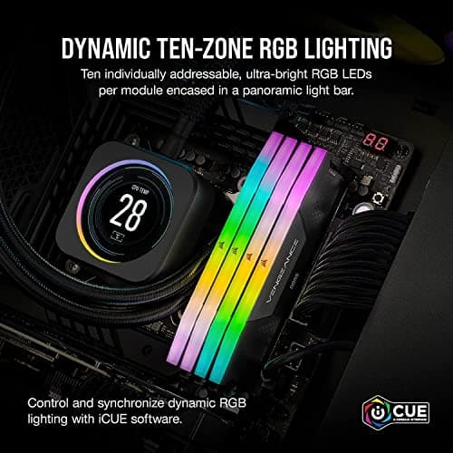 CORSAIR Vengence RGB DDR5 RAM 32GB (2x16GB) 6000MHz CL36-44-44-96 1.35V Intel XMP 3.0 Memoria de computadora - Negro (CMH32GX5M2E6000C36) - imagen 5