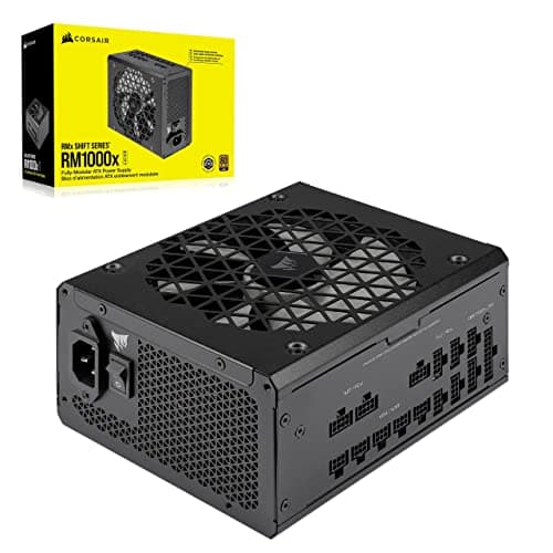 Fuente de alimentación ATX totalmente modular Corsair RM1000x Shift - Interfaz lateral modular - Compatible con ATX 3.1 y PCIe 5.1 - Modo de ventilador de cero RPM - Condensadores con clasificación de 105 °C - Eficiencia 80 Plus Gold - Negro - imagen 2