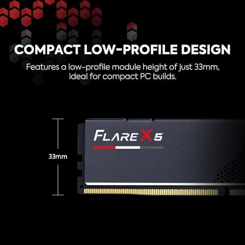 G.SKILL Flare X5 Series DDR5 RAM (AMD Expo e Intel XMP 3.0) 32 GB (2x16 GB) 6000 MT/s CL36-36-36-96 1,35 V Memoria para computadora de escritorio U-DIMM - Negro mate (F5-6000J3636F16GX2-FX5) - imagen 5