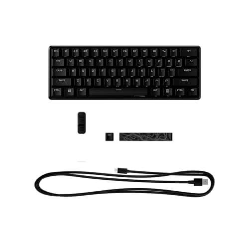 HyperX Alloy Origins 60 - Teclado mecánico para juegos, factor de forma ultracompacto del 60%, teclas PBT de doble disparo, retroiluminación LED RGB, compatible con software NGENUITY - Interruptor rojo lineal HyperX, negro - imagen 4
