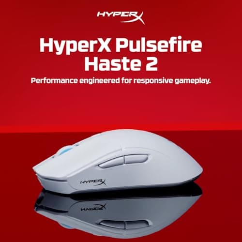 HyperX Pulsefire Haste 2 - Ratón inalámbrico para juegos - Ultraligero, 61 g, duración de la batería de 100 horas, conectividad inalámbrica dual, sensor de precisión - Blanco - imagen 3