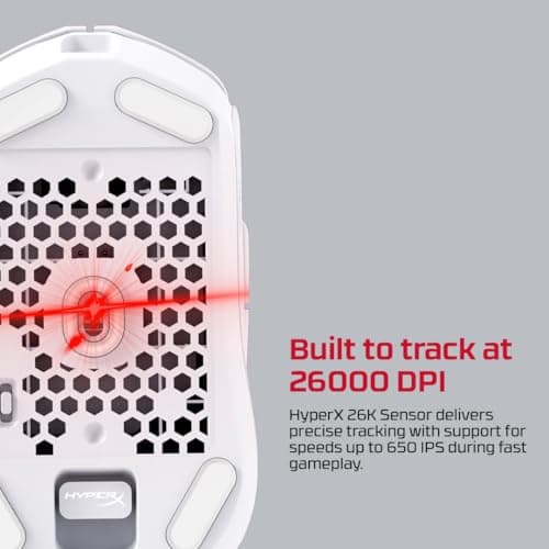 HyperX Pulsefire Haste 2 - Ratón inalámbrico para juegos - Ultraligero, 61 g, duración de la batería de 100 horas, conectividad inalámbrica dual, sensor de precisión - Blanco - imagen 4