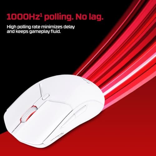 HyperX Pulsefire Haste 2 - Ratón inalámbrico para juegos - Ultraligero, 61 g, duración de la batería de 100 horas, conectividad inalámbrica dual, sensor de precisión - Blanco - imagen 5