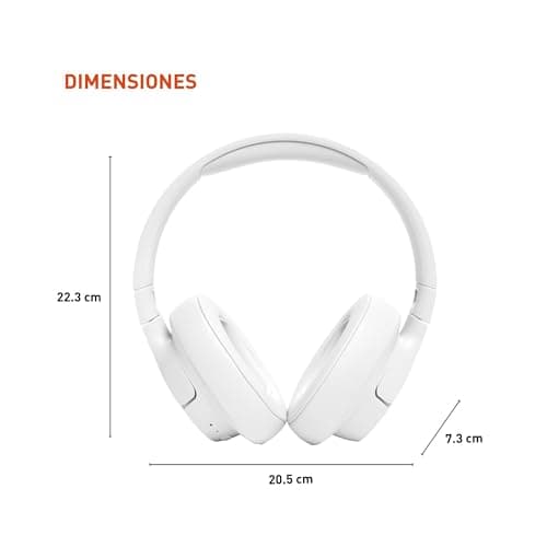 JBL Tune 720BT - Auriculares supraaurales inalámbricos con sonido JBL Pure Bass, Bluetooth 5.3, hasta 76H de duración de la batería y carga rápida, diseño ligero, cómodo y plegable (Blanco) - imagen 4
