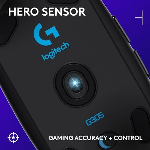 Logitech G305 Lightspeed Ratón Inalámbrico Gaming, Sensor Hero, 12.000 DPI, Ligero, 6 Botones Programables, Batería 250h, Memoria Integrada, Compatible con PC, Mac - Negro - imagen 3