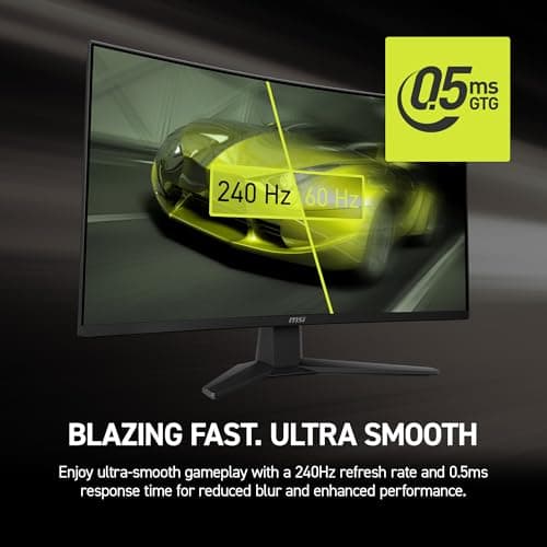 msi MAG 274CF X24 Monitor para juegos de 27 pulgadas 1920 x 1080 (FHD), 240 Hz, AMD Adaptive-Sync, HDR Ready, HDMI, puerto VGA, montaje VESA, inclinación, bisel delgado de 4 lados, 0,5 ms, negro - imagen 5
