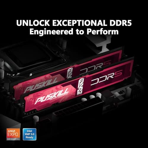 PUSKILL Memoria de escritorio CL30 de 32 GB DDR5 (2 x 16 GB) 6000 MHz | Actualización de PC para juegos de latencia ultrabaja | Intel XMP 3.0 y AMD EXPO listos para 700/600 y Ryzen 7000 (AM5) - imagen 4