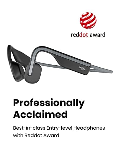 SHOKZ OpenMove - Auriculares Deportivos Bluetooth con Oreja Abierta, Auriculares Inalámbricos de Conducción Ósea, Resistentes al Sudor para Correr y Entrenar, con Paquete de Pegatinas, Gris - imagen 5