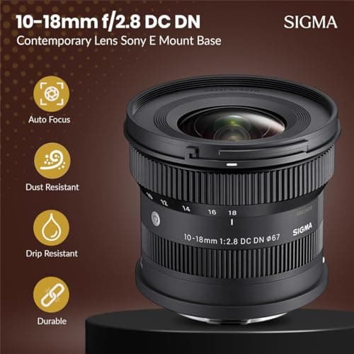 Sigma Lente contemporánea de 0.394-0.709 in f/2.8 DC DN para cámara Sony E sin espejo, paquete con kit de filtro de 2.638 in, estuche para lentes, kit de limpieza, protector de tapa, garantía limitada de 4 años - imagen 3