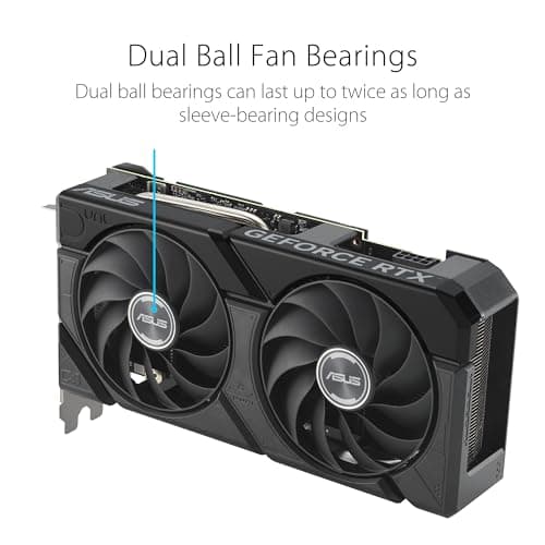 ASUS Dual GeForce RTX™ 4070 EVO OC Edition 12GB GDDR6X está diseñada para una amplia compatibilidad, con un diseño de 2,5 ranuras, diseño de ventilador de tecnología axial, tecnología de 0 dB, tecnología Auto-Extreme y más (renovado) - imagen 5