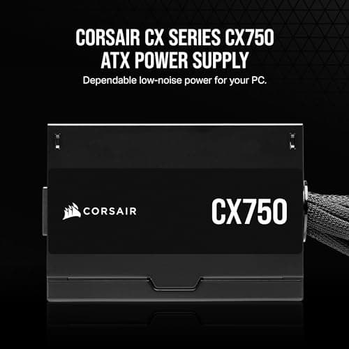 CORSAIR CX750 80 Plus Bronze Fuente de alimentación ATX no modular de bajo ruido de 750 vatios - NA - Negro - imagen 3