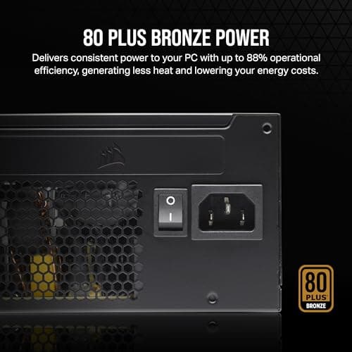 CORSAIR CX750 80 Plus Bronze Fuente de alimentación ATX no modular de bajo ruido de 750 vatios - NA - Negro - imagen 5