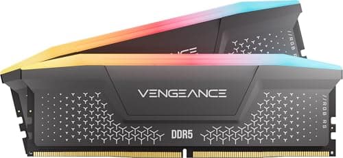 CORSAIR Vengeance RGB RS DDR5 RAM 64 GB (2x32 GB) Hasta 6000 MHz CL40-50-50-96 1,35 V AMD Expo Intel XMP Memoria de escritorio para computadora - Gris (CMG64GX5M2D6000Z40) - imagen 2