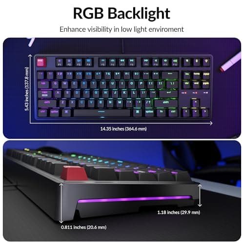 Keychron C3 Pro TKL 80% teclado mecánico con cable, tasa de sondeo de 8K, QMK/VIA programable, intercambiable en caliente, teclas con brillo retroiluminado RGB, interruptor Super Banana, para Windows/Mac - imagen 5