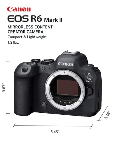 Cámara sin espejo Canon EOS R6 Mark II (solo cuerpo), cámara de fotograma completo, sensor CMOS de 24,2 megapíxeles, capacidades de fotografía y vídeo, negro - imagen 4