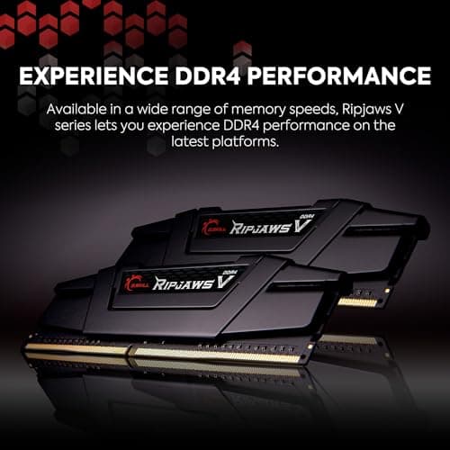 G.SKILL RipjawsV Series DDR4 RAM (XMP) 16GB (2x8GB) 3200MT/s CL16-18-18-38 1.35V Intel AMD Memoria para computadora de escritorio U-DIMM - Negro (F4-3200C16D-16GVKB) - imagen 3
