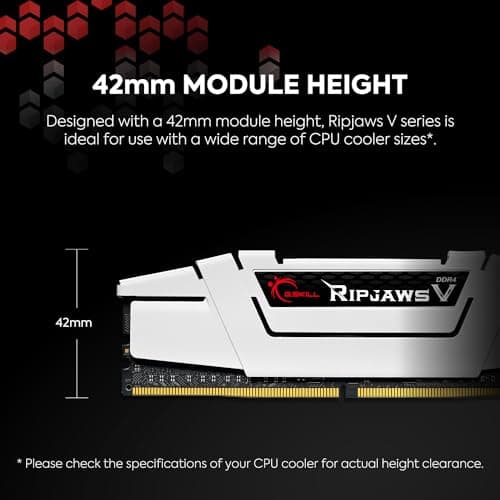 G.SKILL RipjawsV Series DDR4 RAM (XMP) 16GB (2x8GB) 3200MT/s CL16-18-18-38 1.35V Intel AMD Memoria para computadora de escritorio U-DIMM - Negro (F4-3200C16D-16GVKB) - imagen 4