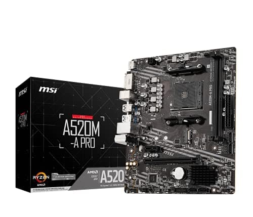 Placa base para juegos MSI A520M-A PRO V1 (AMD Ryzen 5000, AM4, DDR4, PCIe 3.0, SATA 6Gb/s, M.2, USB 3.2 Gen 1, DVI/HDMI, Micro-ATX) - imagen 2