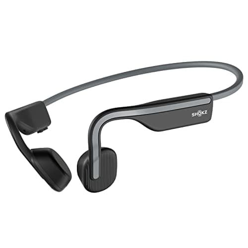 SHOKZ OpenMove - Auriculares Deportivos Bluetooth con Oreja Abierta, Auriculares Inalámbricos de Conducción Ósea, Resistentes al Sudor para Correr y Entrenar, con Paquete de Pegatinas, Gris - imagen 2