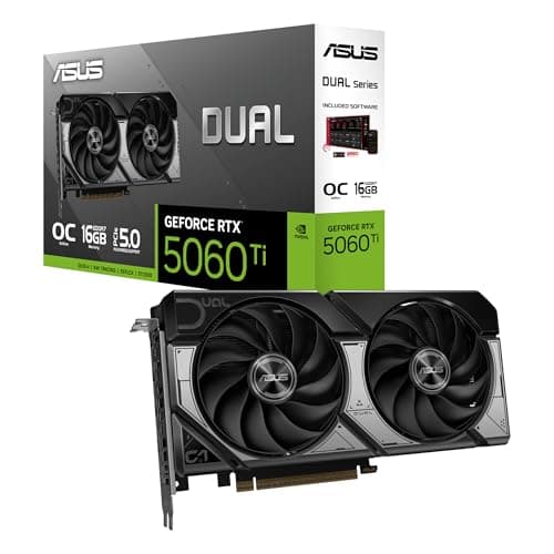 Tarjeta gráfica ASUS Dual GeForce RTX™ 5060 Ti 16GB GDDR7 OC Edition, NVIDIA, computadora de escritorio (PCIe 5.0, DLSS 4, HDMI 2.1b, DisplayPort 2.1b, 2.5 ranuras, ventilador de tecnología axial, tecnología 0dB) - imagen 2