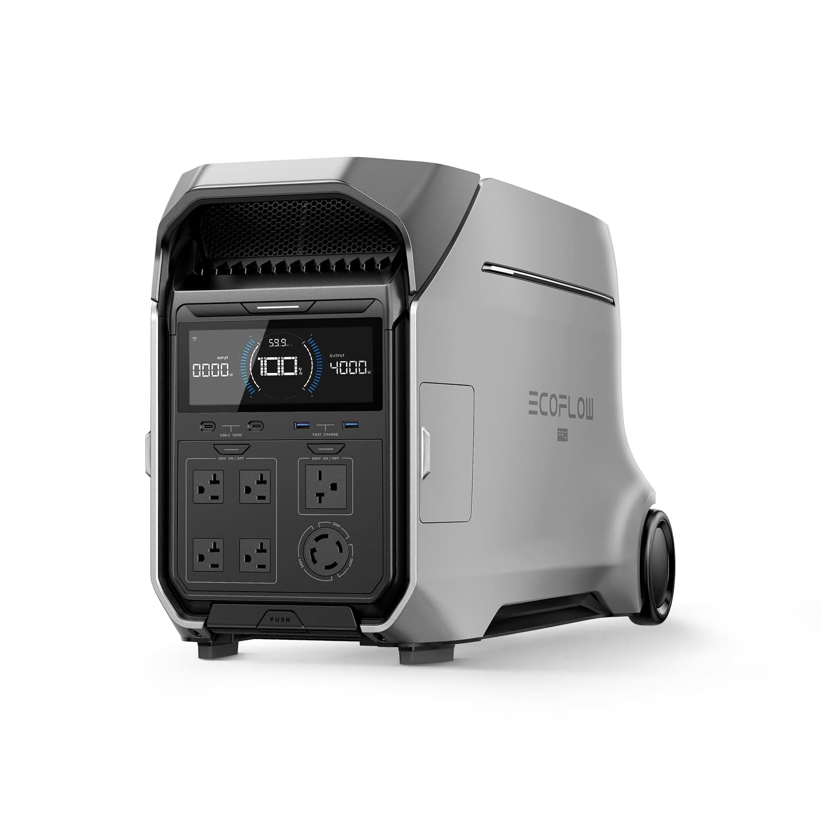 Estación de energía portátil EF ECOFLOW DELTA Pro 3, batería LFP de 4096 Wh, ampliable a 48 kWh, salida de CA de 120/240 V 4000 W, generador solar para uso doméstico, accesorios para acampar, emergencias, cortes de energía, vehículos recreativos - imagen 1