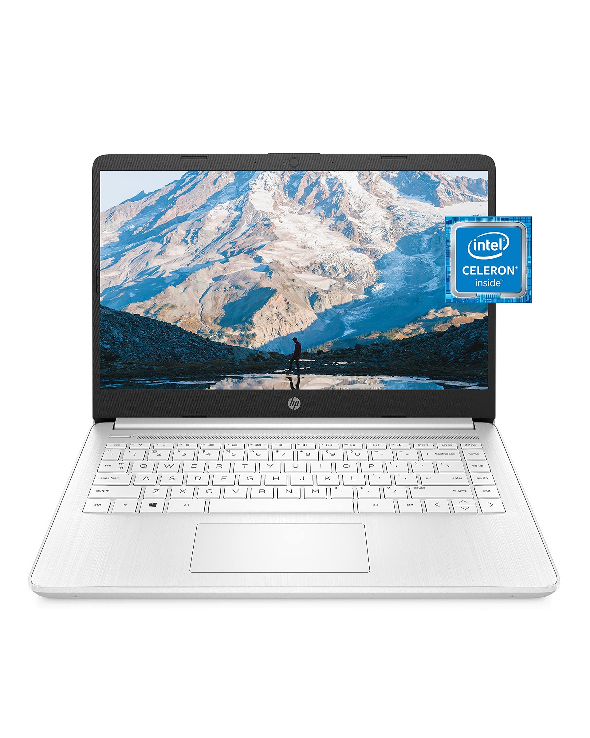 Laptop HP 14, Intel Celeron N4020, 4 GB de RAM, 64 GB de almacenamiento, pantalla HD Micro-edge de 14 pulgadas, Windows 11 Home, delgada y portátil, gráficos 4K, un año de Microsoft 365 (14-dq0040nr, blanco copo de nieve) - imagen 1