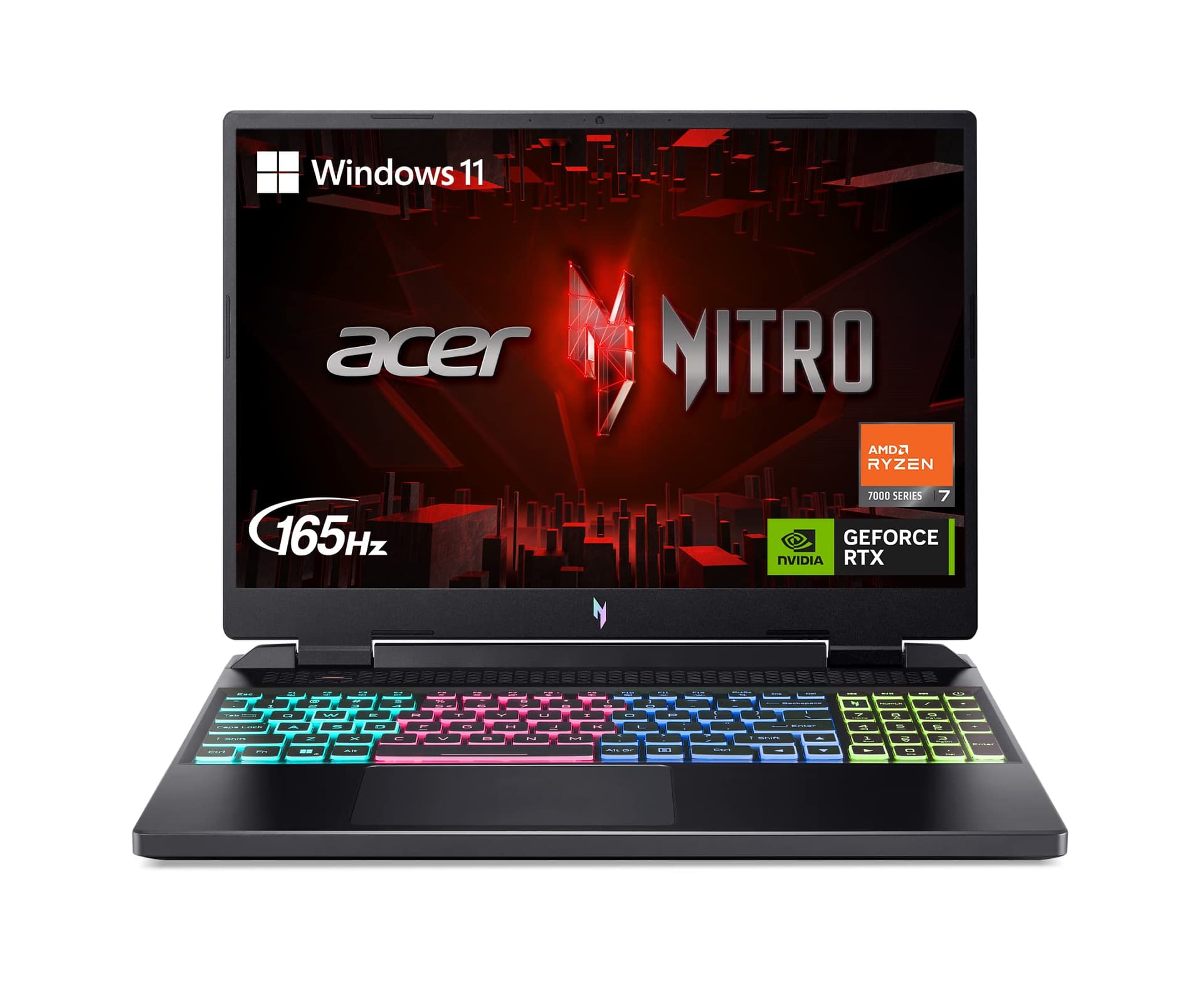 Portátil para juegos Acer Nitro 16 | CPU AMD Ryzen 7 7840HS OctaCore | GPU para portátil NVIDIA GeForce RTX 4060 | Pantalla IPS WUXGA de 16" 165 Hz | 16 GB DDR5 | SSD Gen 4 de 1 TB | WiFi 6E | KB retroiluminado RGB | AN16-41-R4CY - imagen 1