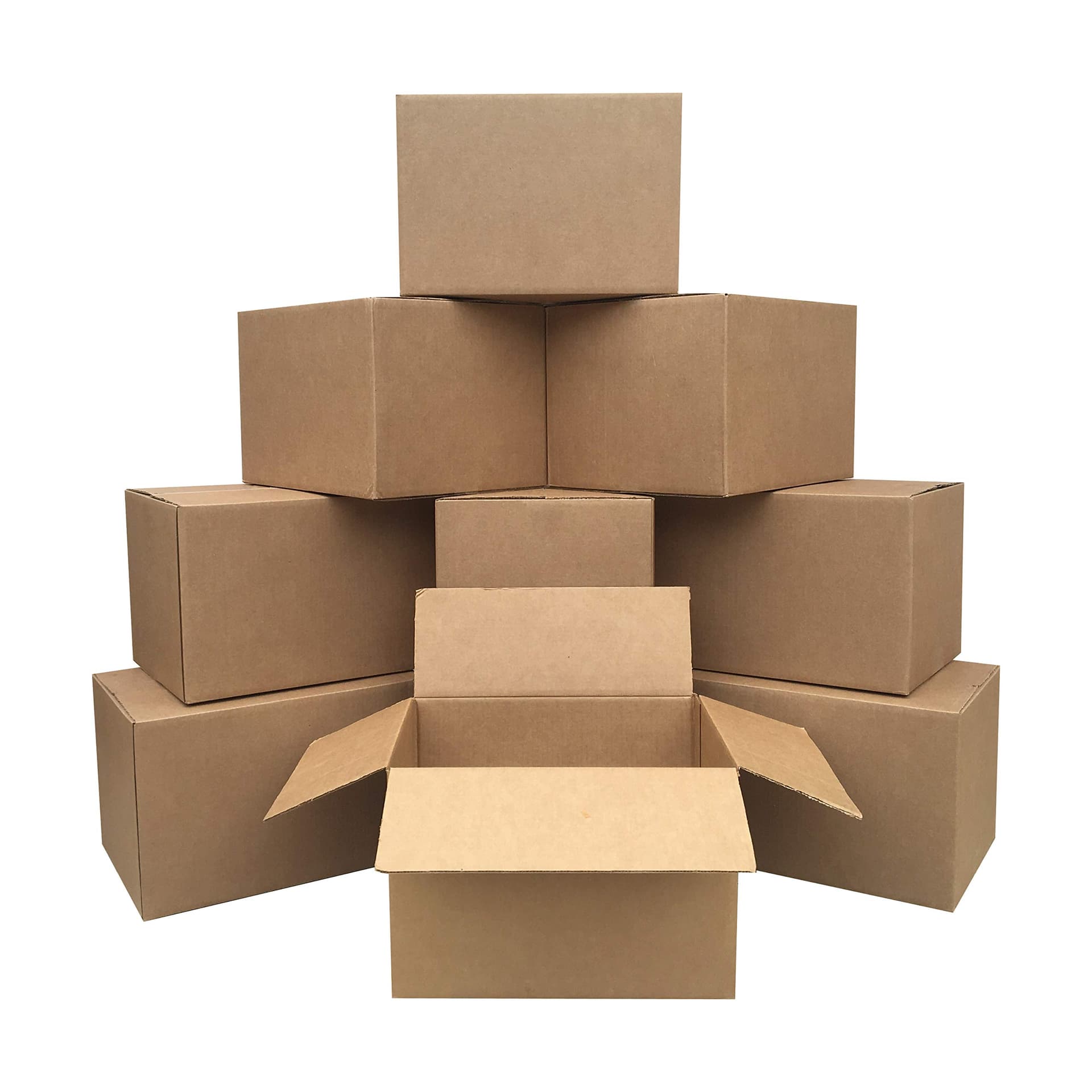 Amazon Basics Cajas de cartón para mudanzas para embalaje y envío, tamaño mediano, 18" x 14" x 12", marrón, paquete de 10 - imagen 1