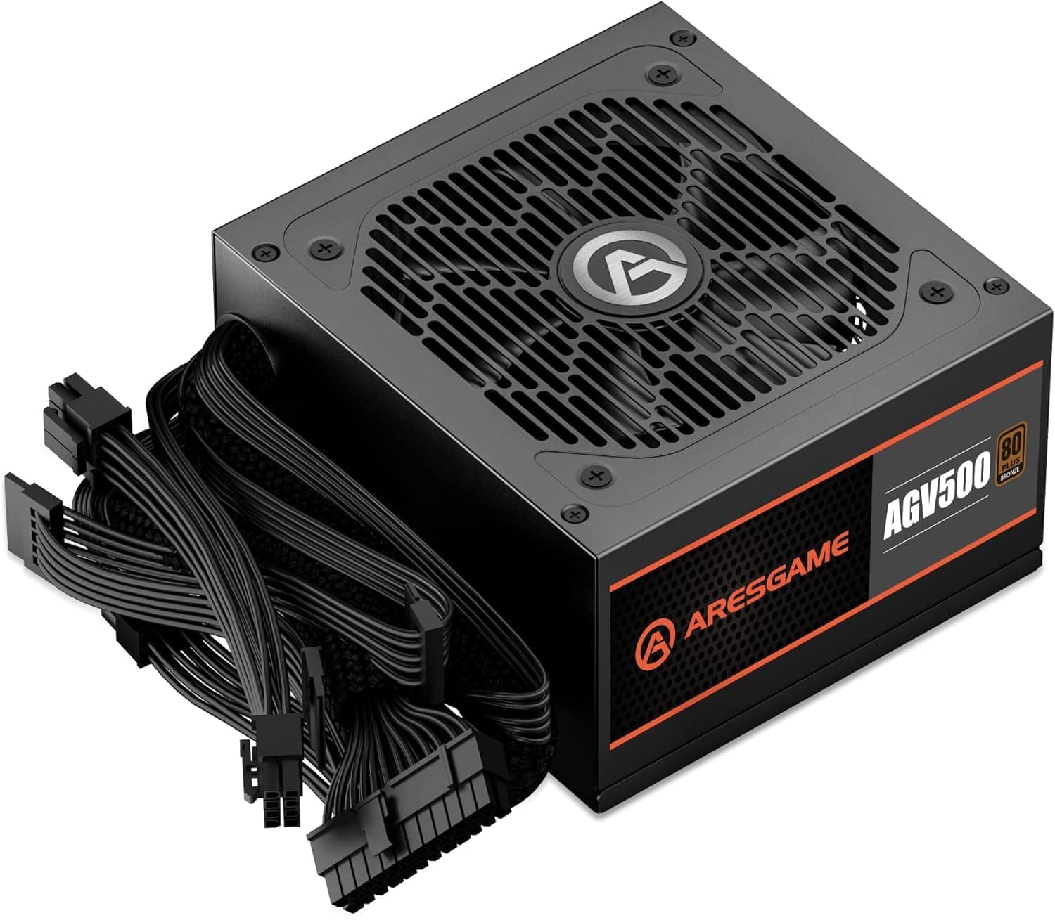 Fuente de alimentación ARESGAME Serie AGV de 500 W, certificación 80 Plus Bronze, fuente de alimentación no modular, 5 años de garantía - imagen 1