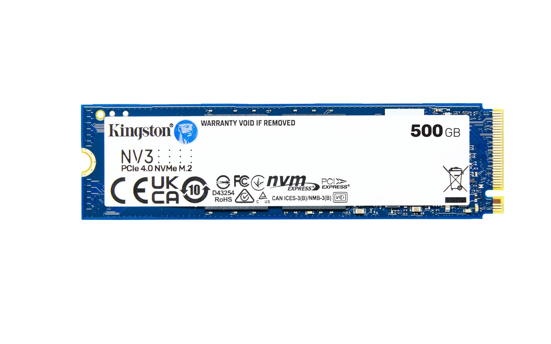 Kingston NV3 500GB M.2 2280 NVMe SSD | PCIe 4.0 generación 4x4 | Hasta 5000 MB/s | SNV3S/500G - imagen 1